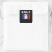 Reims France Flag French Souvenir Vierkante Sticker (Tas)