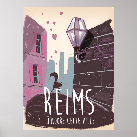 Reims France Stadsreisposter Poster (Voorkant)