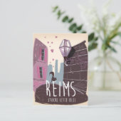 Reims Frankrijk stad reisposter Briefkaart (Staand voorkant)