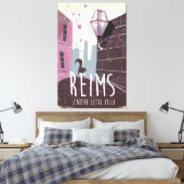 Reims Frankrijk stad reisposter Canvas Afdruk (Insitu (Slaapkamer))