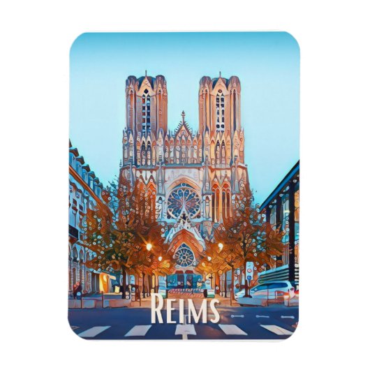 Reims Photo Vintage Magneet (Verticaal)