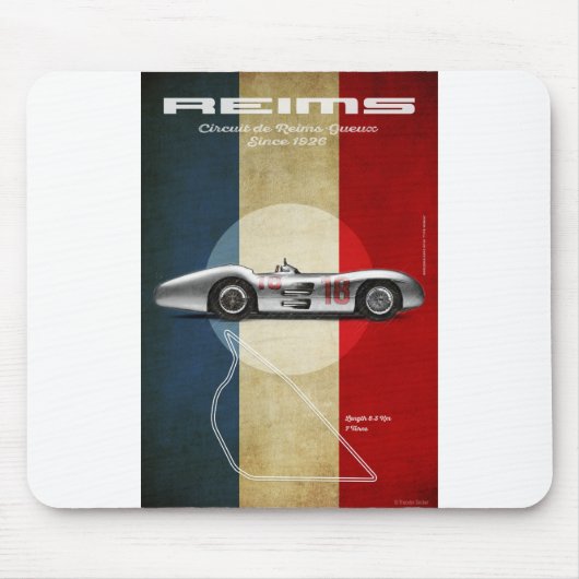 Reims Racetrack Vintage Mercedes Muismat (Voorkant)