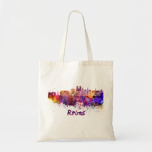 Reims skyline in waterverf tote bag (Voorkant)