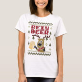 Rein Beer Funny Reindeer Ugly Kerstmis T-shirt (Voorkant)
