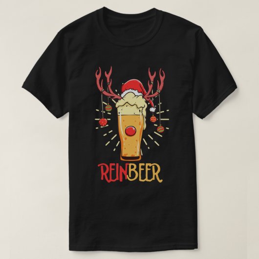 Rein Beer Reindeer Beer Lover Kerstdag Celebr T-shirt (Design voorkant)