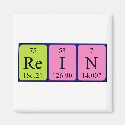 Rein periodieke lijstnaam magnet (Voorkant)