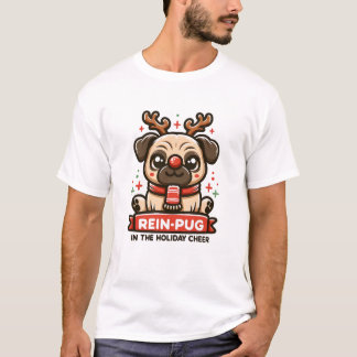 Rein pug in de feestvreugde t-shirt