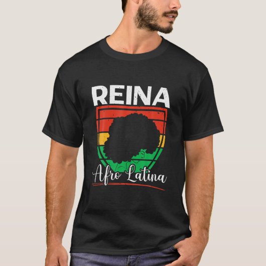 Reina Afro Latina African American Black History M T-shirt (Voorkant)