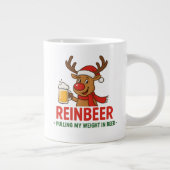 Reinbeer Funny Christmas Reindeer Beer Mug Grote Koffiekop (Rechts)