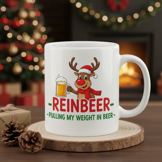 Reinbeer Funny Christmas Reindeer Beer Mug Grote Koffiekop