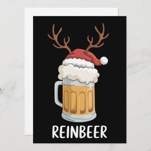 Reinbeer Funny Couples Christmas Matching Holiday Feestdagenkaart (Voorkant / Achterkant)