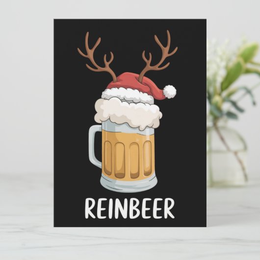 Reinbeer Funny Couples Christmas Matching Holiday  Feestdagenkaart (Staand voorkant)