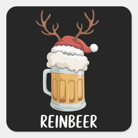 Reinbeer Funny Couples Christmas Matching Holiday  Vierkante Sticker (Voorkant)