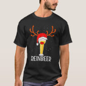 Reinbeer Santa Claus Reindeer Beer Funny Kerstmis T-shirt (Voorkant)