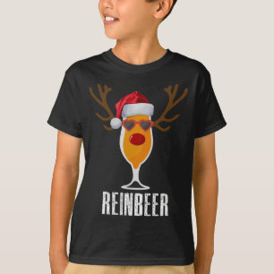 Reinbeer Santa's Pet Rendier Bierglas Kerstmis T-shirt