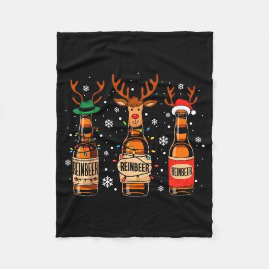Reinbeers Funny Reindeer Beer Christmas Drinking X Fleece Deken (Voorkant)