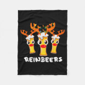 Reinbeers Funny Reindeer Beer Christmas Drinking X Fleece Deken (Voorkant)