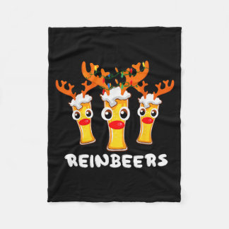 Reinbeers Funny Reindeer Beer Christmas Drinking X Fleece Deken