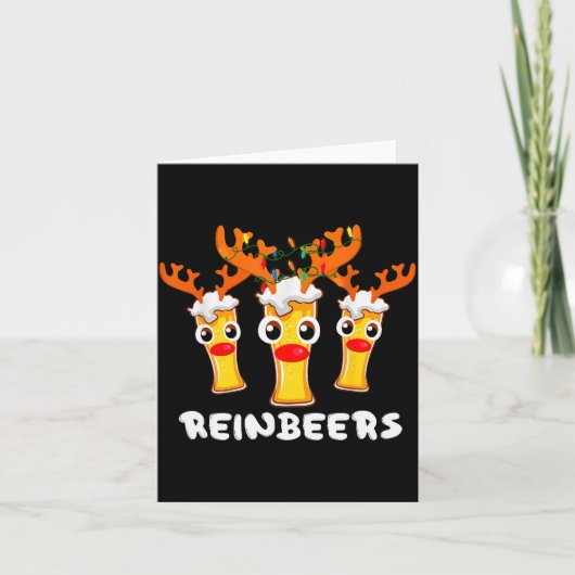 Reinbeers Funny Reindeer Beer Christmas Drinking X Kaart (Voorkant)