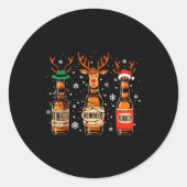 Reinbeers Funny Reindeer Beer Christmas Drinking X Ronde Sticker (Voorkant)