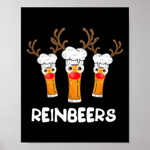 Reinbeers Funny Reindeer Beer Kerstmis Drink X Poster