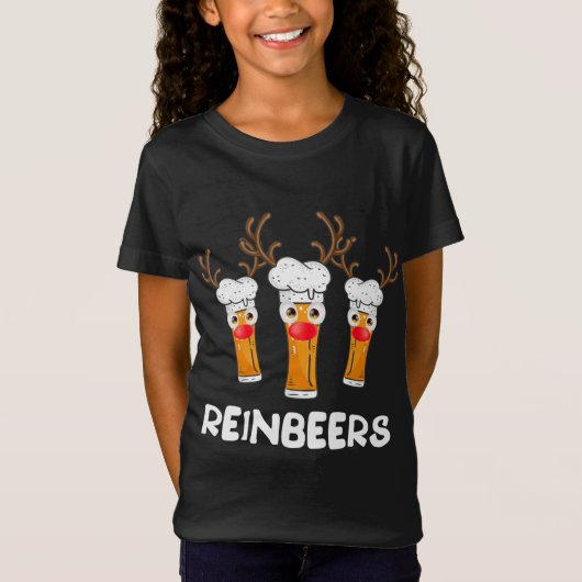 Reinbeers Funny Reindeer Beer Kerstmis Drink X T-shirt (Voorkant)