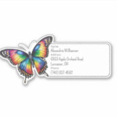Reinbow Butterfly Bagage ID Sticker (Voorkant)