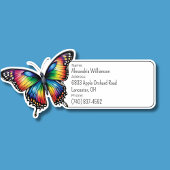 Reinbow Butterfly Bagage ID Sticker