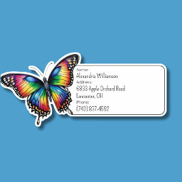 Reinbow Butterfly Bagage ID Sticker