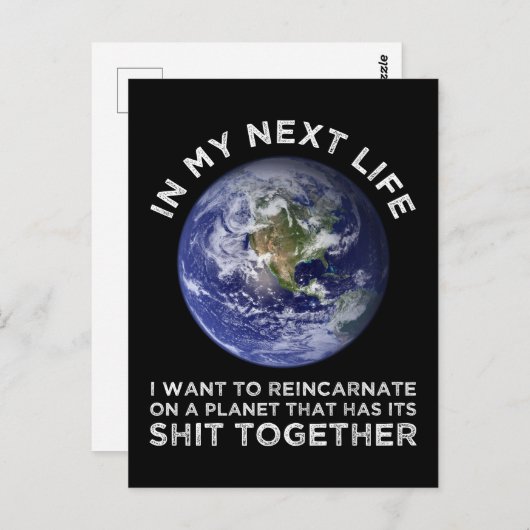 Reïncarneren op een planeet die zijn stront bij el briefkaart (Voorkant / Achterkant)
