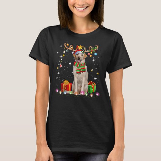 Reindder Santa Hat Labrador Retriever T-shirt (Voorkant)