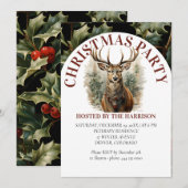 Reindear Retro Classic Schattigee Waterverf Kerst Kaart (Voorkant / Achterkant)