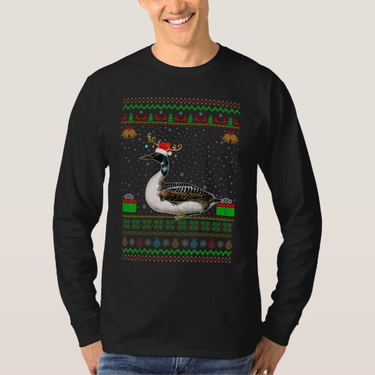 Reindebaars Santa Hat Matching Ugly Loon Bird Chri T-shirt (Voorkant)