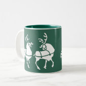 Reindecidekoffiebeker met Mok, aangepast kerstdeco Tweekleurige Koffiemok (Voorkant links)