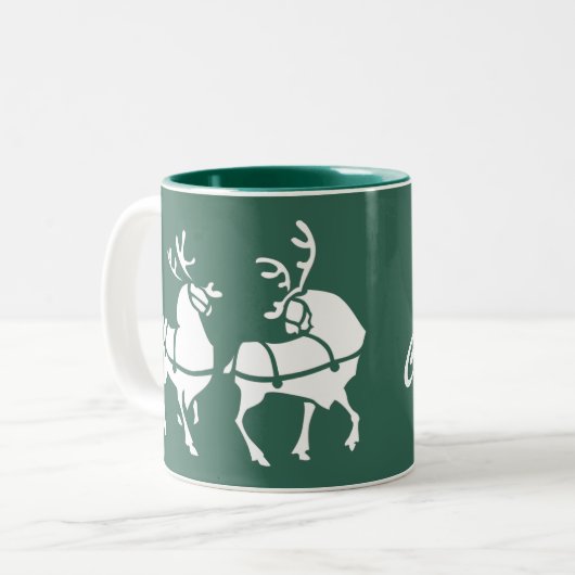 Reindecidekoffiebeker met Mok, aangepast kerstdeco Tweekleurige Koffiemok (Voorkant links)