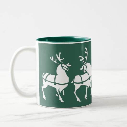 Reindecidekoffiebeker met Mok, aangepast kerstdeco Tweekleurige Koffiemok (Links)