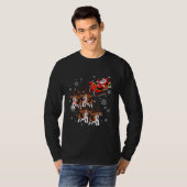 Reindedarbeagle Dog Pulling Santa Claus Sleigh T-shirt (Voorkant volledig)