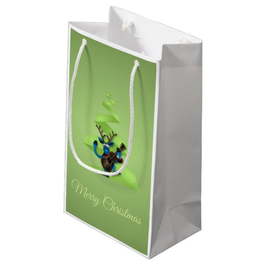 Reindedardanseringgitaar Merry-kerstboom Klein Cadeauzakje (Achterkant Gekanteld)