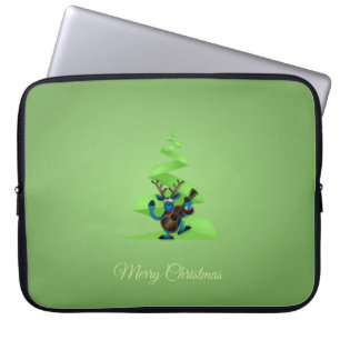 Reindedardanseringgitaar Merry-kerstboom Laptop Sleeve