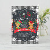 Reindedargender onthulling kerstfeest Baby Kaart (Staand voorkant)