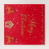 Reindedarhuis en snoep - kerstvakantie legpuzzel (Horizontaal)