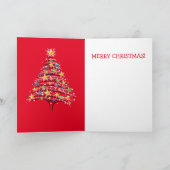 Reindedarkat in de liefde voor Kerstmis Feestdagen Kaart (Binnen)