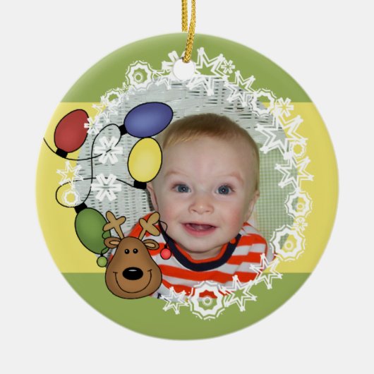 Reindedarlampjes Foto Ornament (Voorkant)
