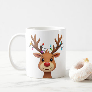 Reindedarm met kerstlampjes koffiemok