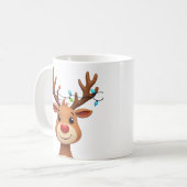 Reindedarm met kerstlampjes koffiemok (Voorkant links)