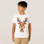 Reindedarm met kerstlampjes t-shirt (Voorkant volledig)