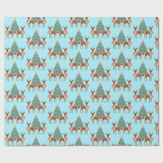 Reindedarm met Kerstmis Cadeaupapier (Vlak)