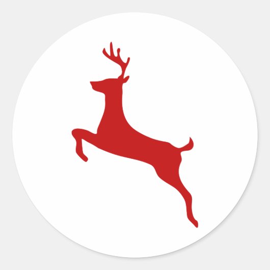 Reindedarm met Kerstmis Red Silhouette Golf Balls Ronde Sticker (Voorkant)