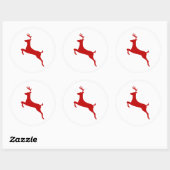 Reindedarm met Kerstmis Red Silhouette Golf Balls Ronde Sticker (Vel)