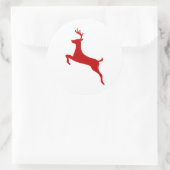 Reindedarm met Kerstmis Red Silhouette Golf Balls Ronde Sticker (Tas)